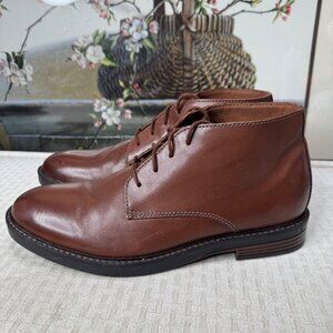 Clarks Paulson Mens Size 10 M Brown Leather Mid Chukka Boots